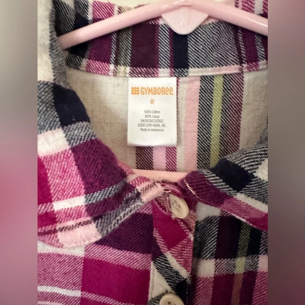 Gymboree Girl’s Flannel Plaid Belted Shirt Dress size 8